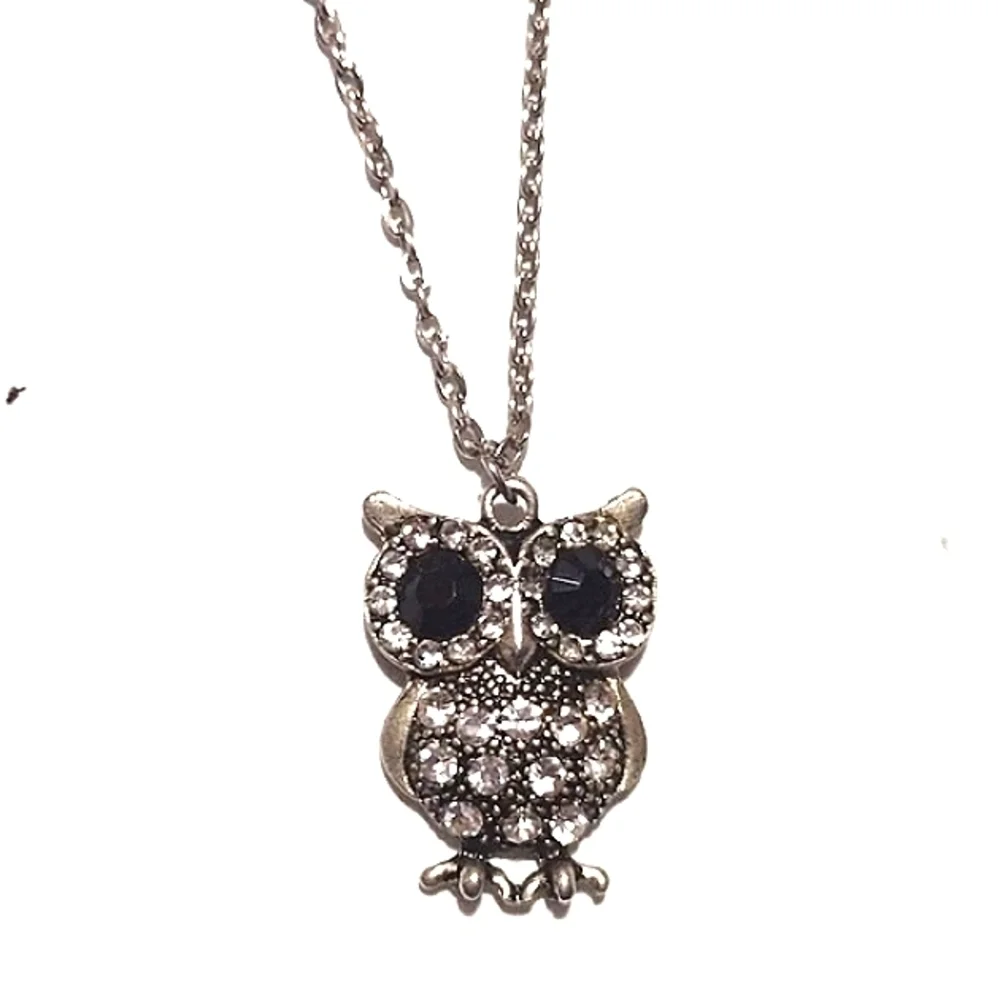 AEROPOSTALE BRASS-TONE OWL AND UNBRANDED SILVER-TONE OWL PENDANT NECKLACES